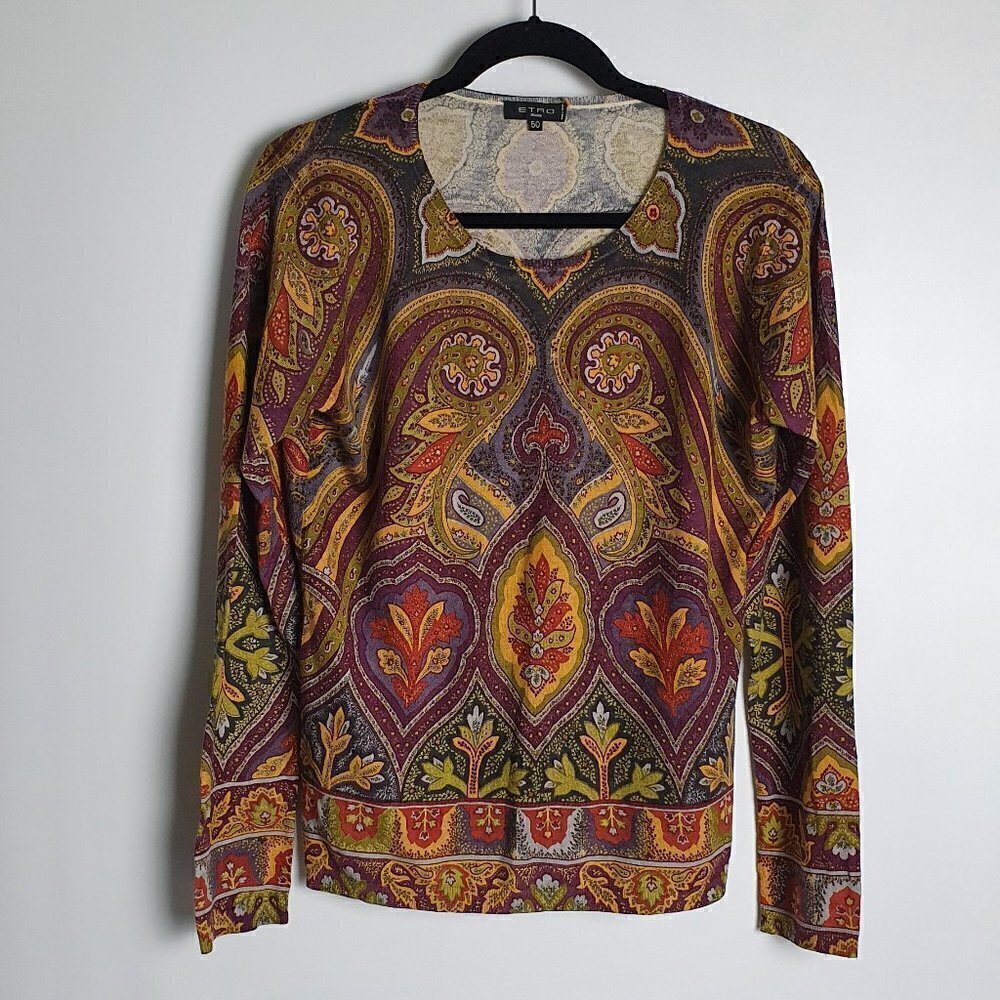 Etro Bleended Silk Cashmere Pullover Top